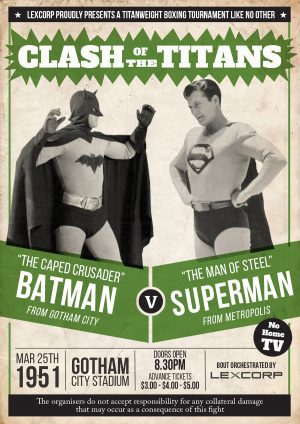 Batman v Superman Vintage Boxing Poster